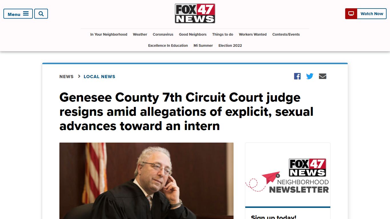 Genesee County 7th Circuit Court judge resigns